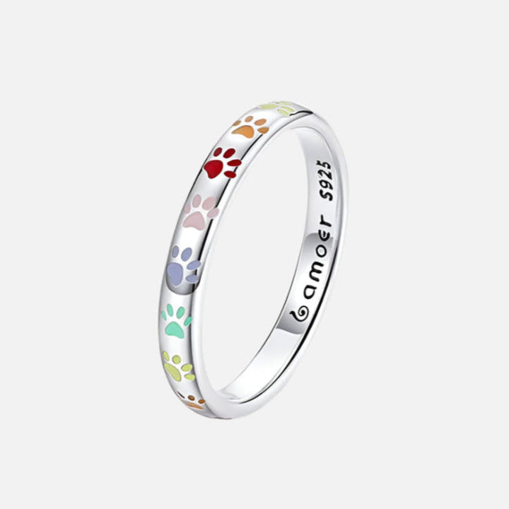 Anillo de plata de ley con huella