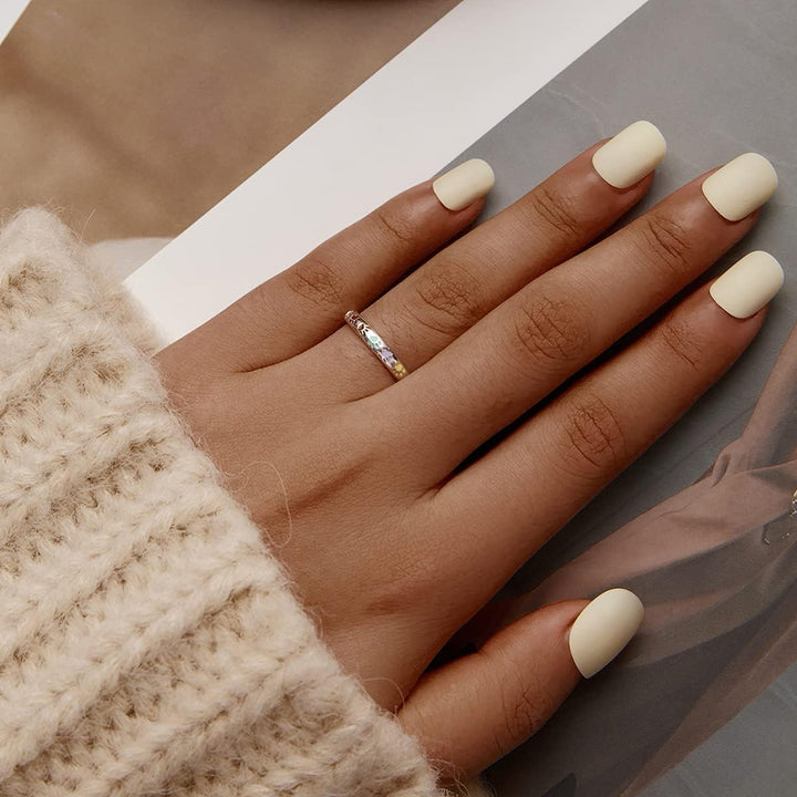 Anillo de plata de ley con huella