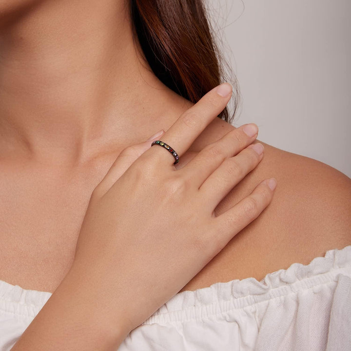 Anillo de plata de ley con huella