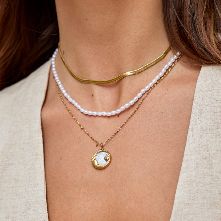 Cadena de serpiente Collar de oro