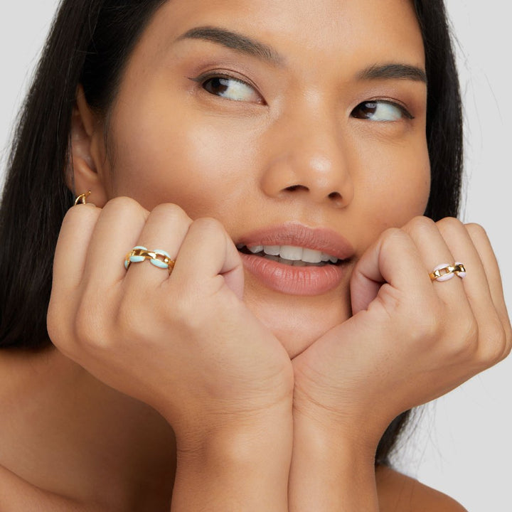 Anillo de cadena azul Reya