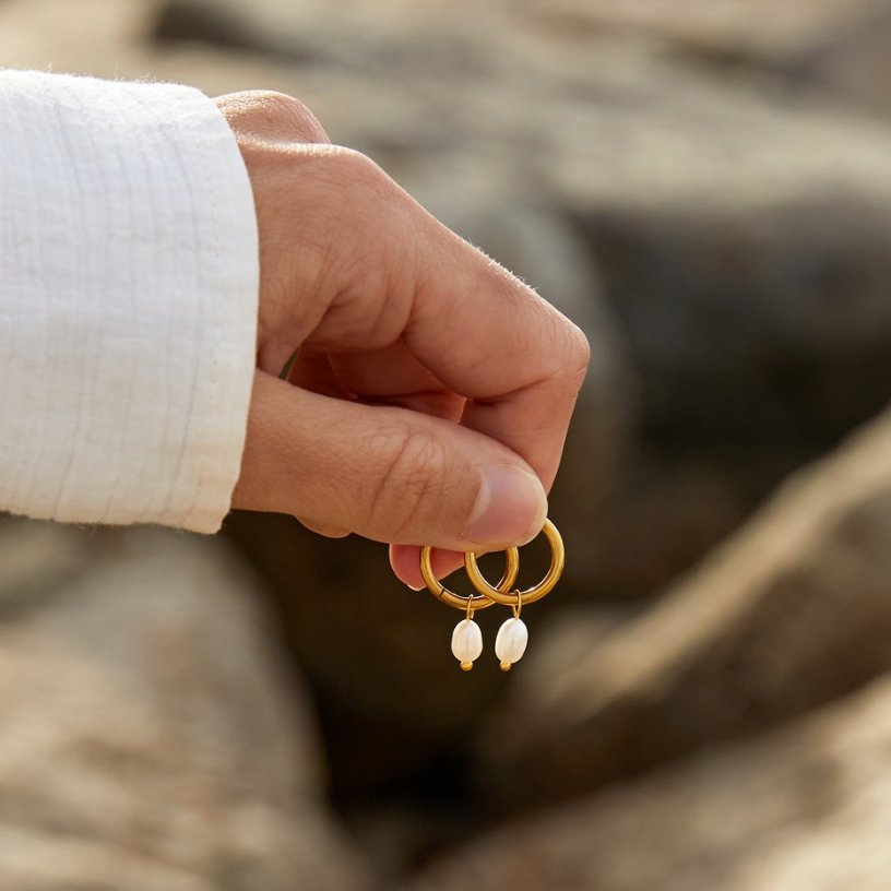 Pendientes de perlas de agua dulce Bella