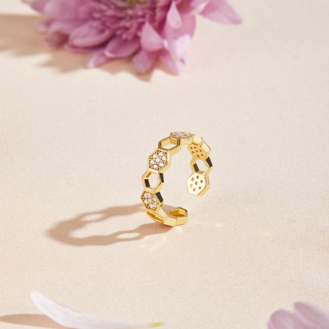 Cinthia - Anillo de oro y cristal