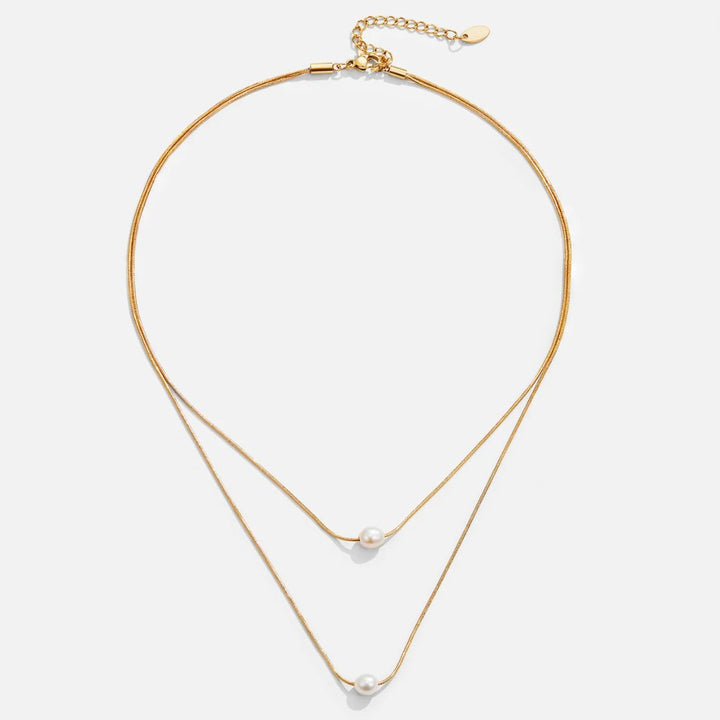 Collar de perlas de agua dulce en capas