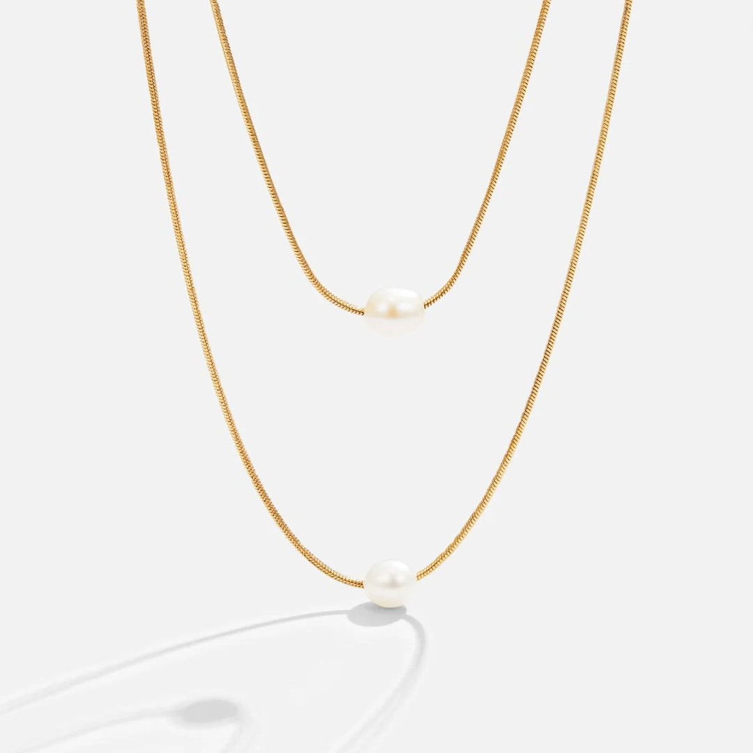 Collar de perlas de agua dulce en capas