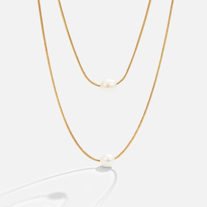 Collar de perlas de agua dulce en capas