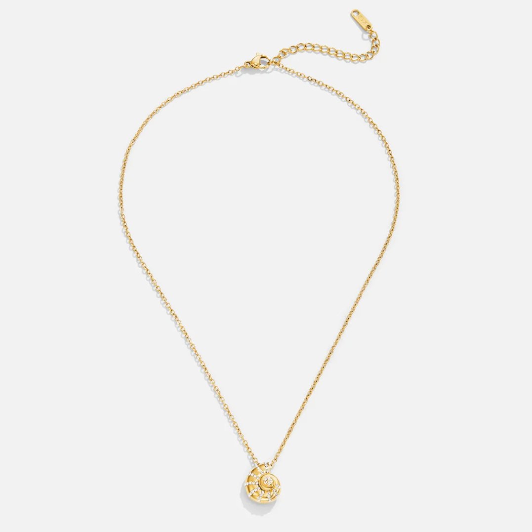 Collar con colgante de concha de cristal Luca