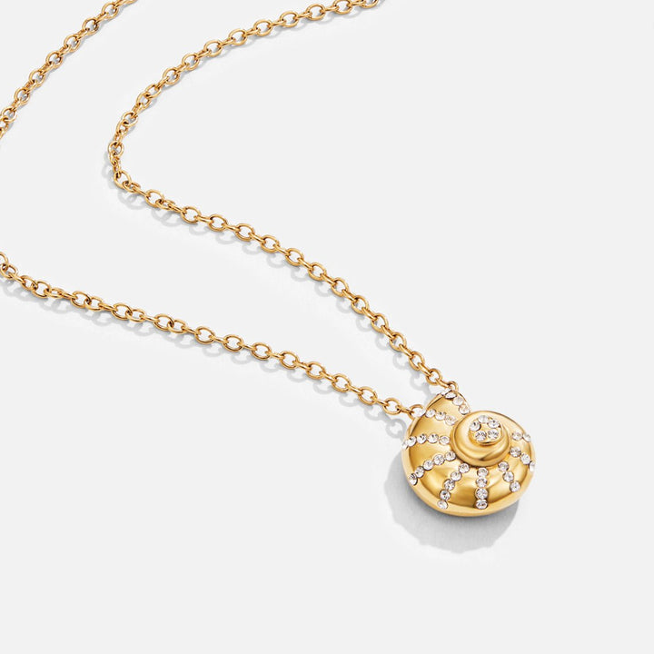 Collar con colgante de concha de cristal Luca