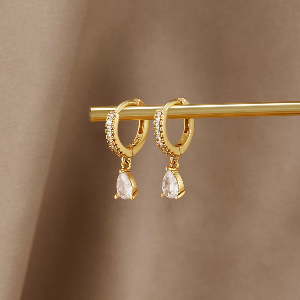 Pendientes de Cristal de Oro Premium